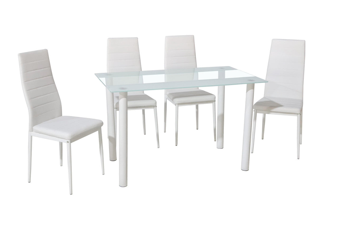 5538 White 5 PC Dining Set