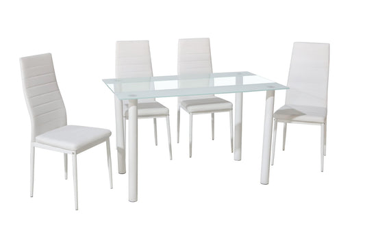 5538 White 5 PC Dining Set