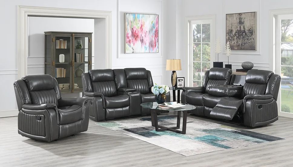 S9381 Lavon Grey Recliner Set