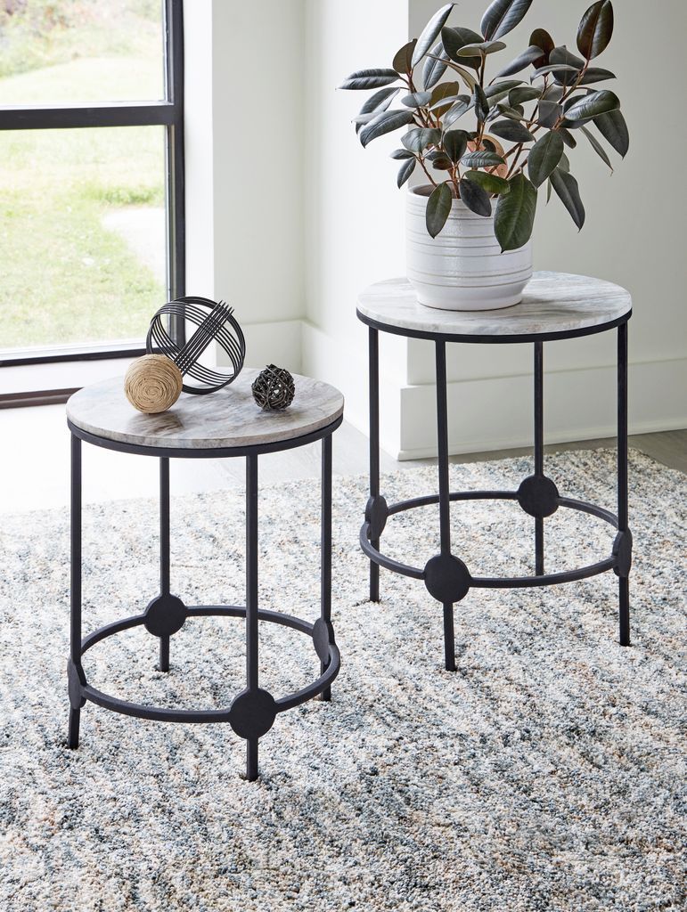 A4000546 - Accent Table Set (MARBLE TOP) **NEW ARRIVAL**