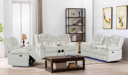 Alexa White - 3PC Power Reclining Set ( 2 SOFAS AND RECLINER)