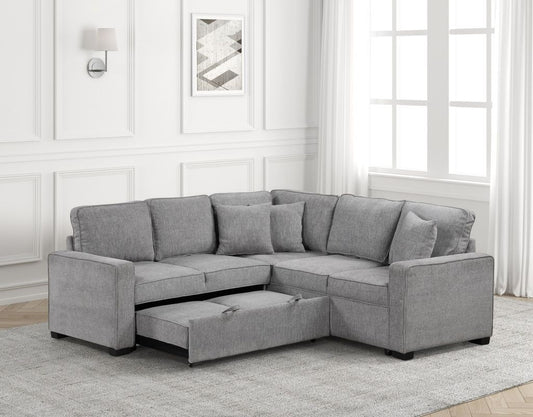 Ariel Gray Sectional With Pull-Out Bed **NEW ARRIVAL** **ON SALE**