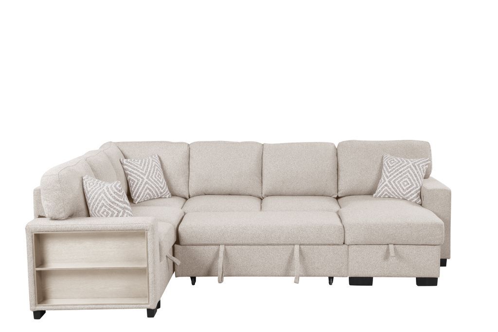 Atlantic Beige Sectional With Pull-Out Bed **ON SALE**