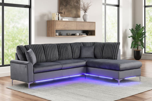 Candy Charcoal - Sectional (w/ LED's) **NEW ARRIVAL**