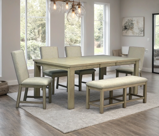 D2700 Dining Table + 4 Chair + Bench Set **NEW ARRIVAL**