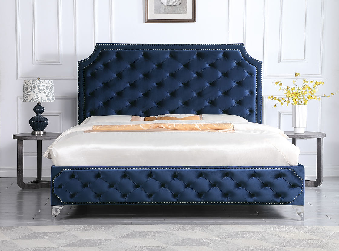 B830 Leilah Blue Platform Bed