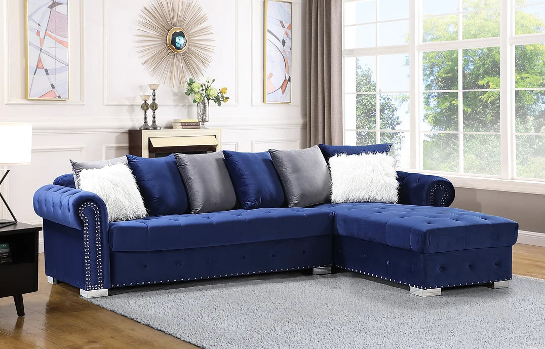 S8187 Milan Sectional (Black Grey Blue Green)