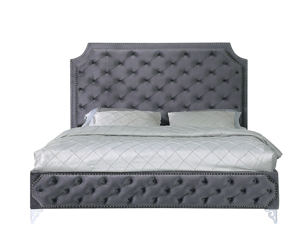 B830 Leilah Grey Platform Bed