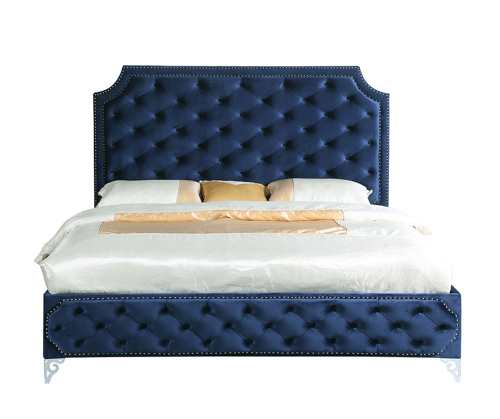 B830 Leilah Blue Platform Bed