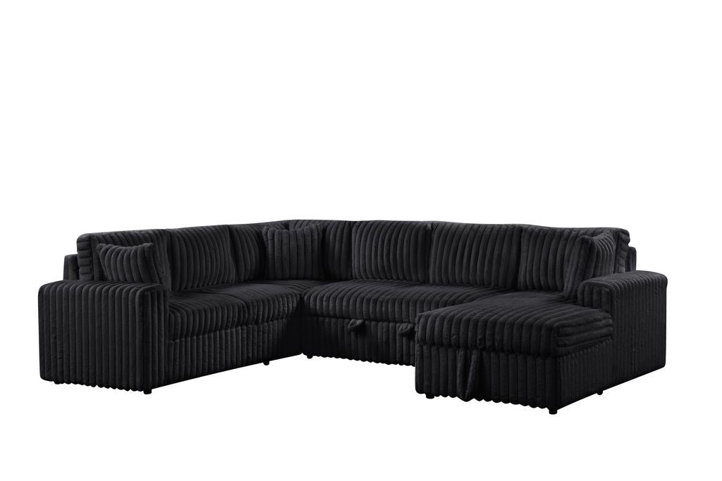 Forever Black Sectional With Pull-Out Bed **NEW ARRIVAL**