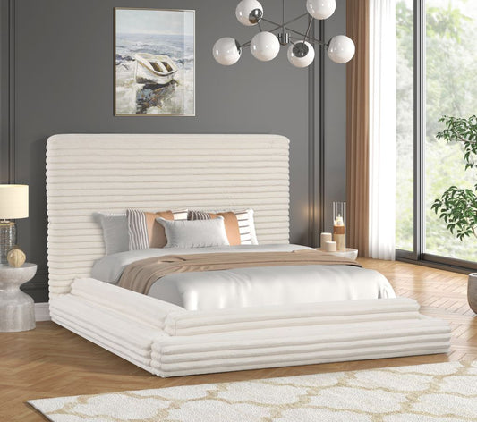 Mariah Beige Platform Bed - Queen, King **NEW ARRIVAL**