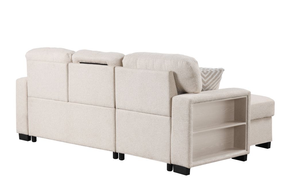Pacific Beige Reversible Sectional With Pull-Out Bed **ON SALE**