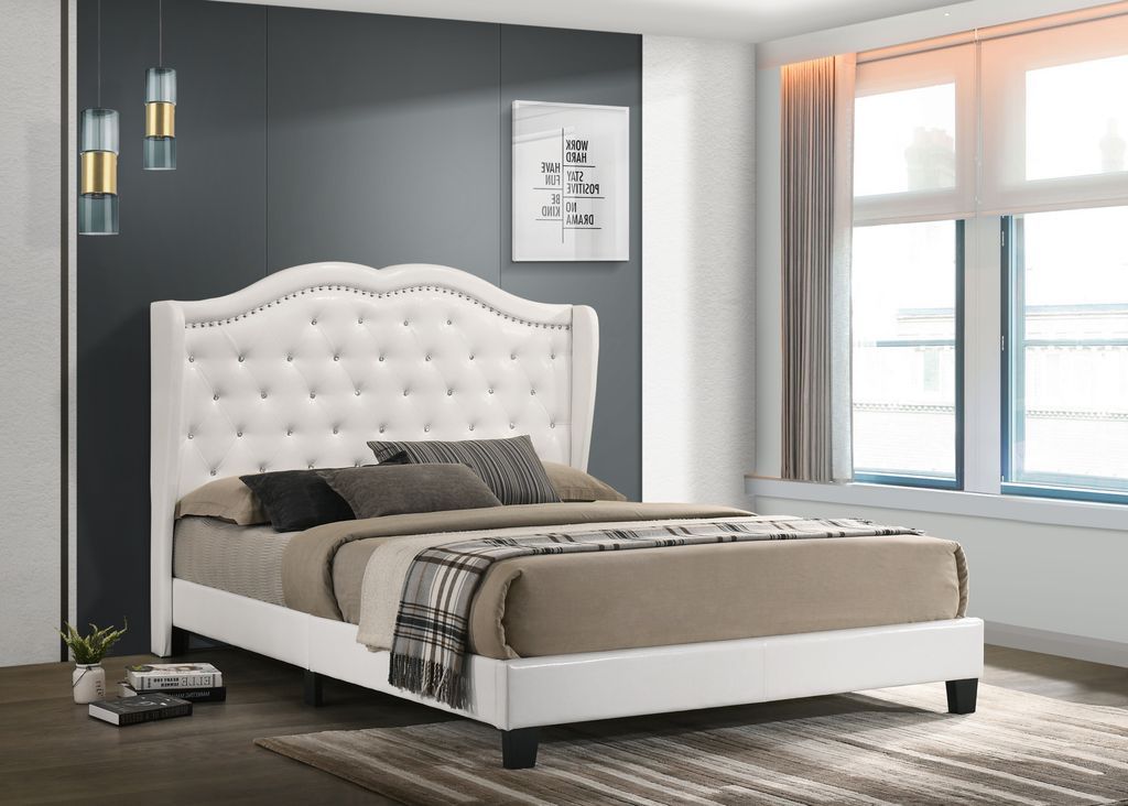 Paradise2 White - Full, Queen, King *PLATFORM BED*