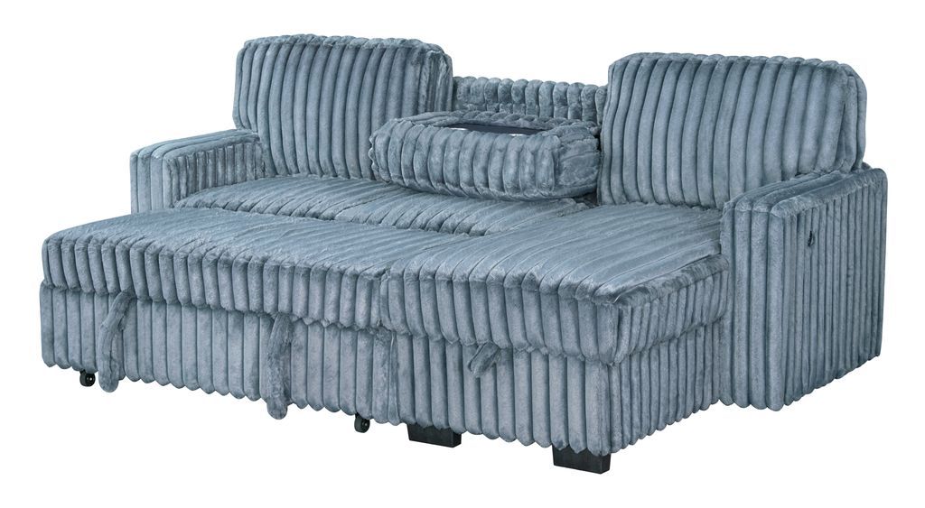 Poland Charcoal Reversible Sectional With Pull-Out Bed (1 SET LEFT)