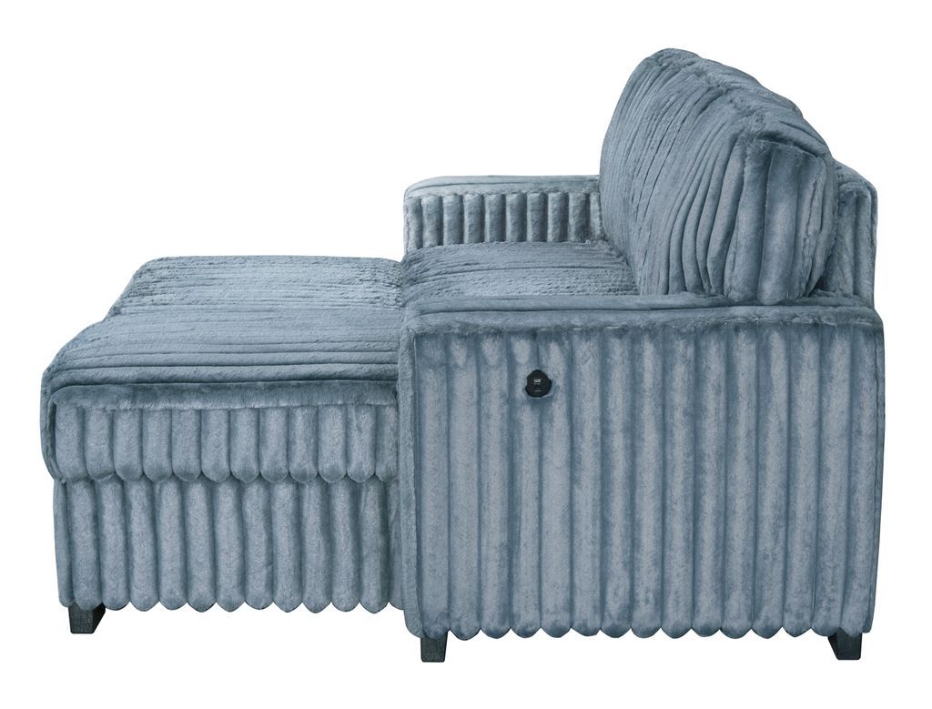 Poland Charcoal Reversible Sectional With Pull-Out Bed (1 SET LEFT)