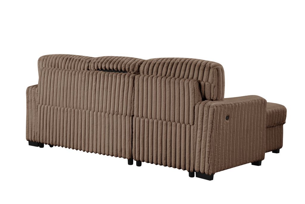 Poland Mocha Reversible Sectional With Pull-Out Bed **ON SALE**