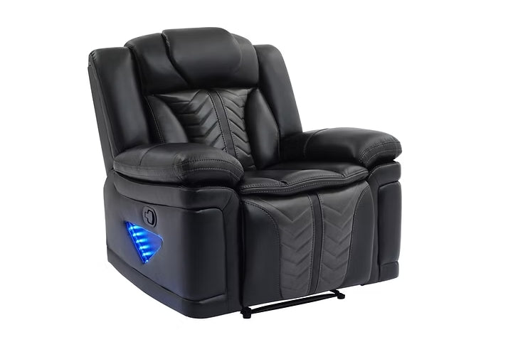 S2025 Innova (Black)3PCS - Sofa and Loveseat, & Recliner