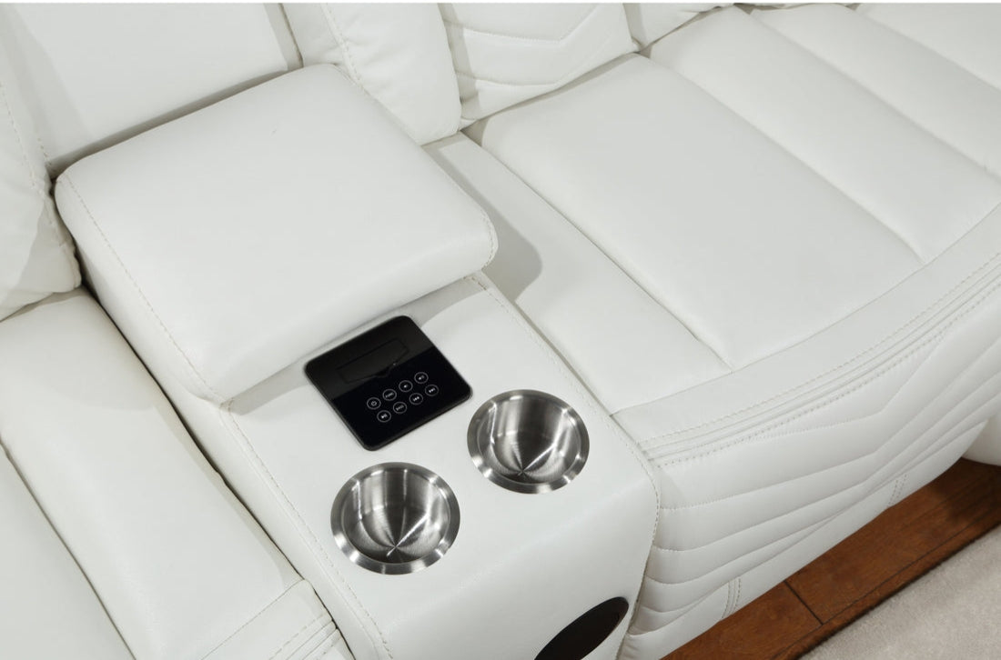 S2021 Lucky Charm Sectional (White) Reclining sectional