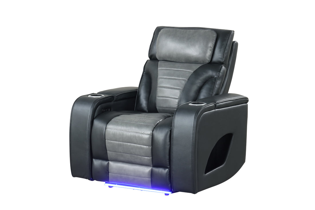 S4200 Robin (Black) 3PCS - Sofa and Loveseat, & Recliner