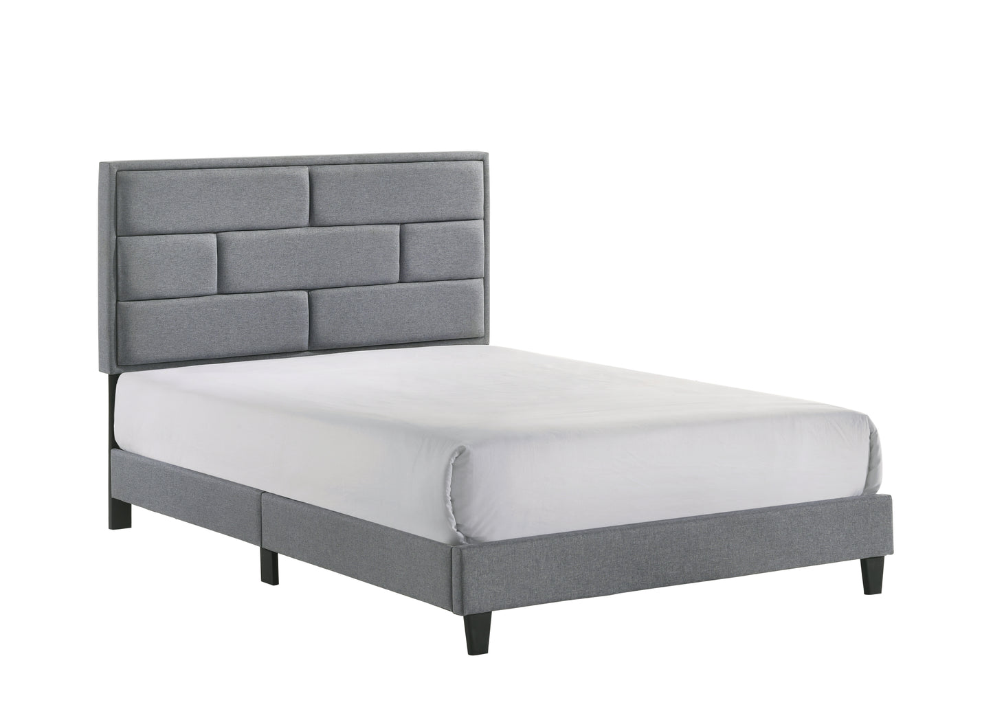 5137GY Grey Linen Upholstered Platform Bed
