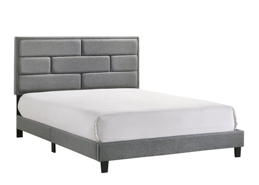 5137GY Grey Linen Upholstered Platform Bed