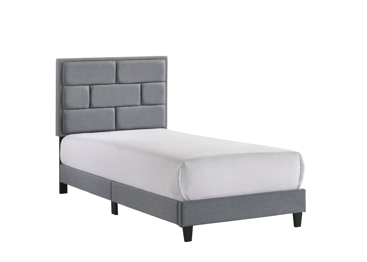 5137GY Grey Linen Upholstered Platform Bed