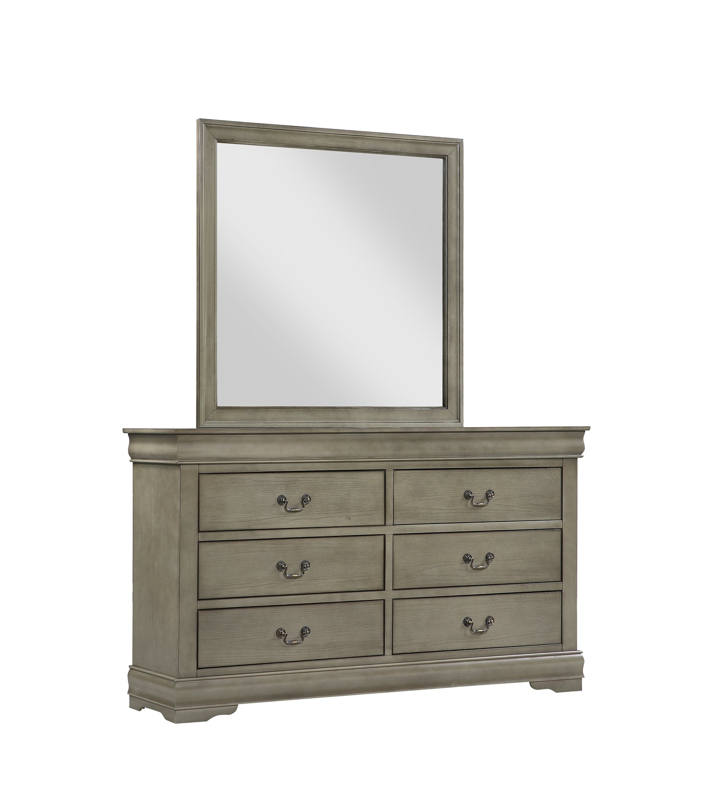 B3550 Louis Philip Grey Dresser and Mirror