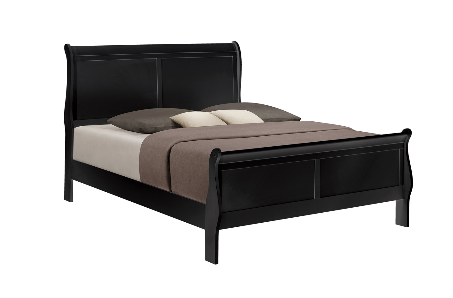 B3900 Louis Philip Black Bed Frame