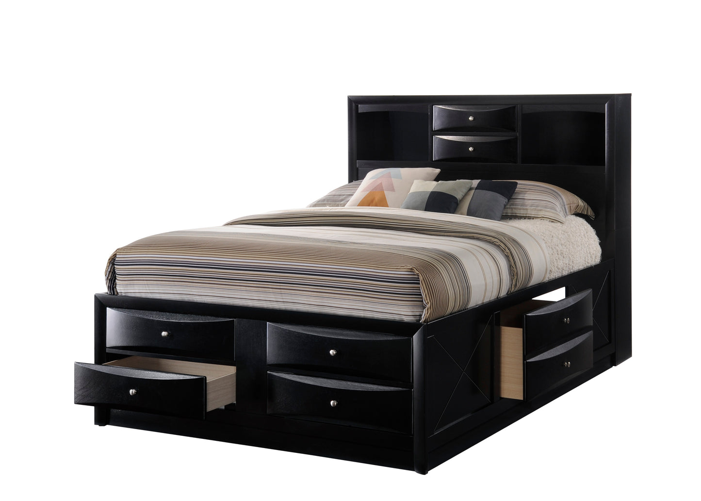 B4285 Emily Black Storage Bed Frame