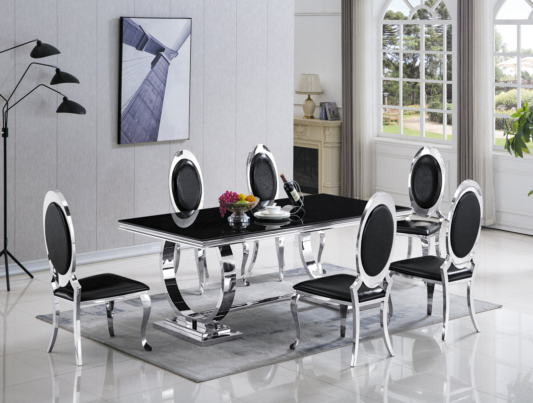 Chromed  7 PC Dining Set