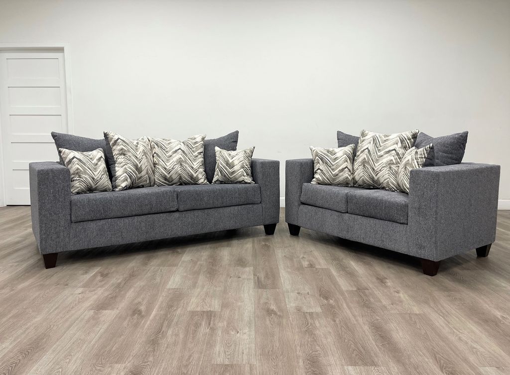 110 - Charcoal Sofa & Loveseat Set