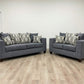 110 - Steel Sofa & Loveseat