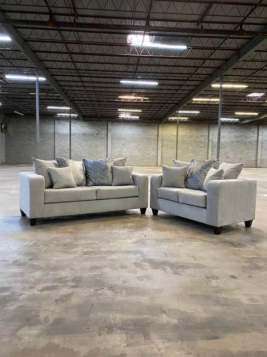 110 Dove Sofa & Loveseat 2pc (Grey)