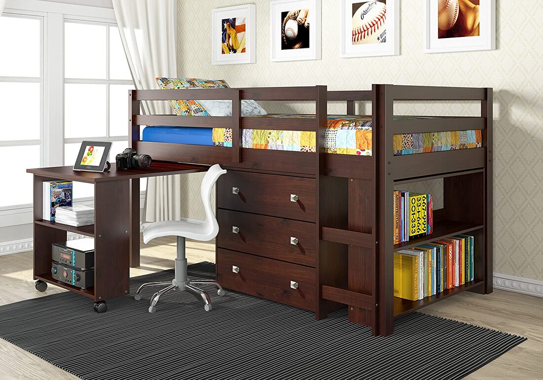 760-TCP Loft Bed (Cappuccino) Twin Size