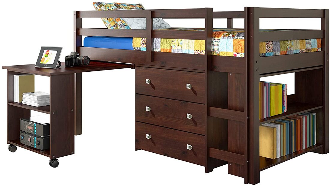 760-TCP Loft Bed (Cappuccino) Twin Size