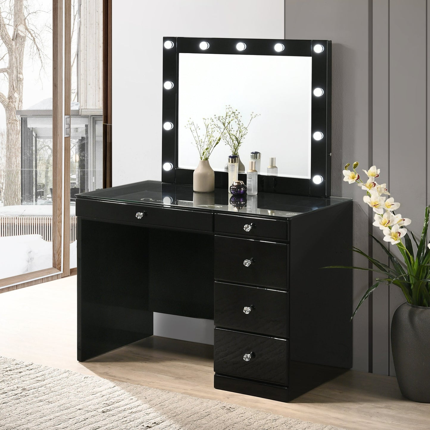 B4851BKSET Morgan Vanity Black + Free Black Swivel (Limited Time)