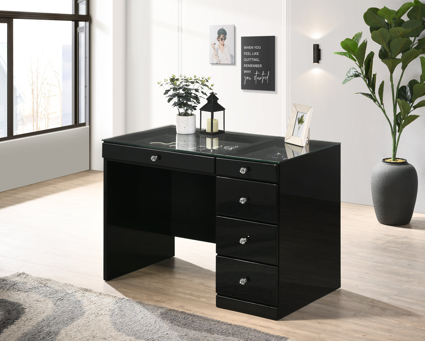 B4851BKSET Morgan Vanity Black + Free Black Swivel (Limited Time)