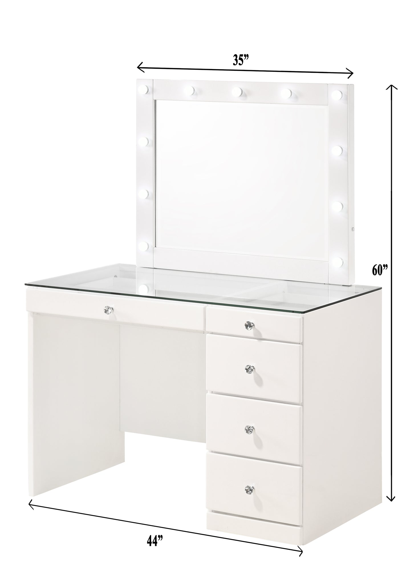 B4851WHSET Morgan Vanity White + Free White Swivel (Limited Time)