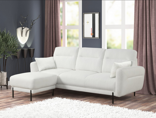 Lily Fur Sectional (White)