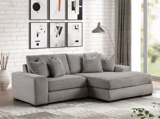 Sunday 2PC Sectional (Grey) (Beige)