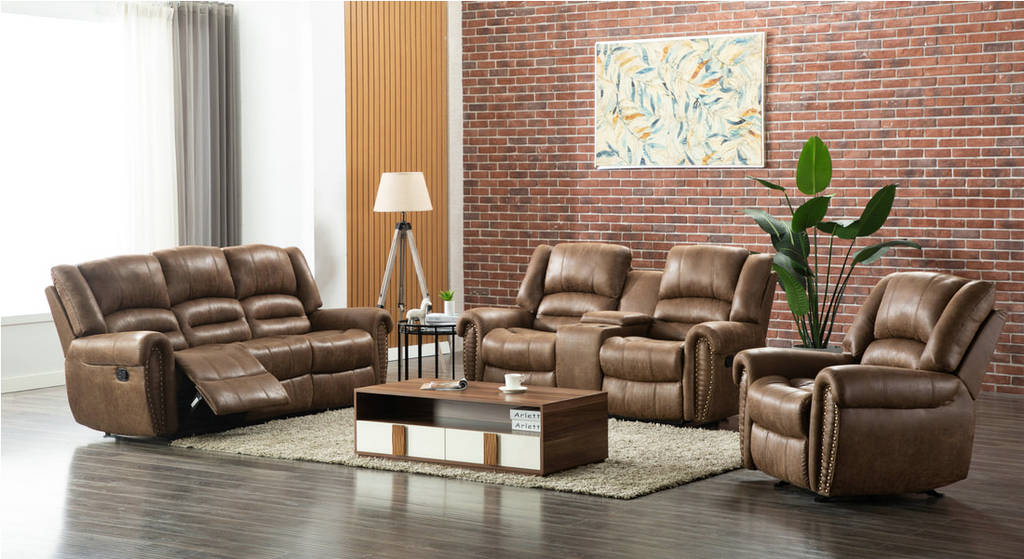 RiverCreek 2023 3Pc Reclining Set (Brown)