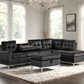 Anserra Black Reversible Sectional + Ottoman Set