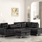 Anserra Black Reversible Sectional + Ottoman Set