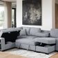 Atlantic Gray Sectional With Pull-Out Bed **NEW ARRIVAL**