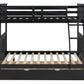 BB22 Twin/Full Bunk Bed w/Twin Trundle Black