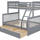 BB23 Twin/Full Bunk Bed w/Twin Trundle Gray