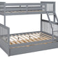 BB23 Twin/Full Bunk Bed w/Twin Trundle Gray