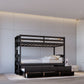 BB42 TWIN/TWIN Bunk Bed w/Twin Trundle + 3 Drawers (Black) **NEW ARRIVAL**