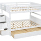 BB51 FULL/FULL Bunk Bed w/Twin Trundle + Staircase Storage