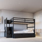 BB52 FULL/FULL Bunk Bed w/Twin Trundle + Staircase Storage **NEW ARRIVAL**